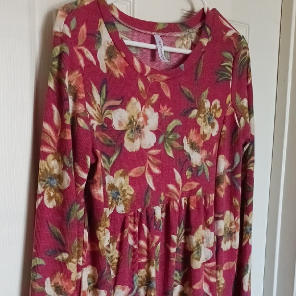Floral Long Sleeve Dress With Pockets SIZE LARGE - Picture 3 of 11